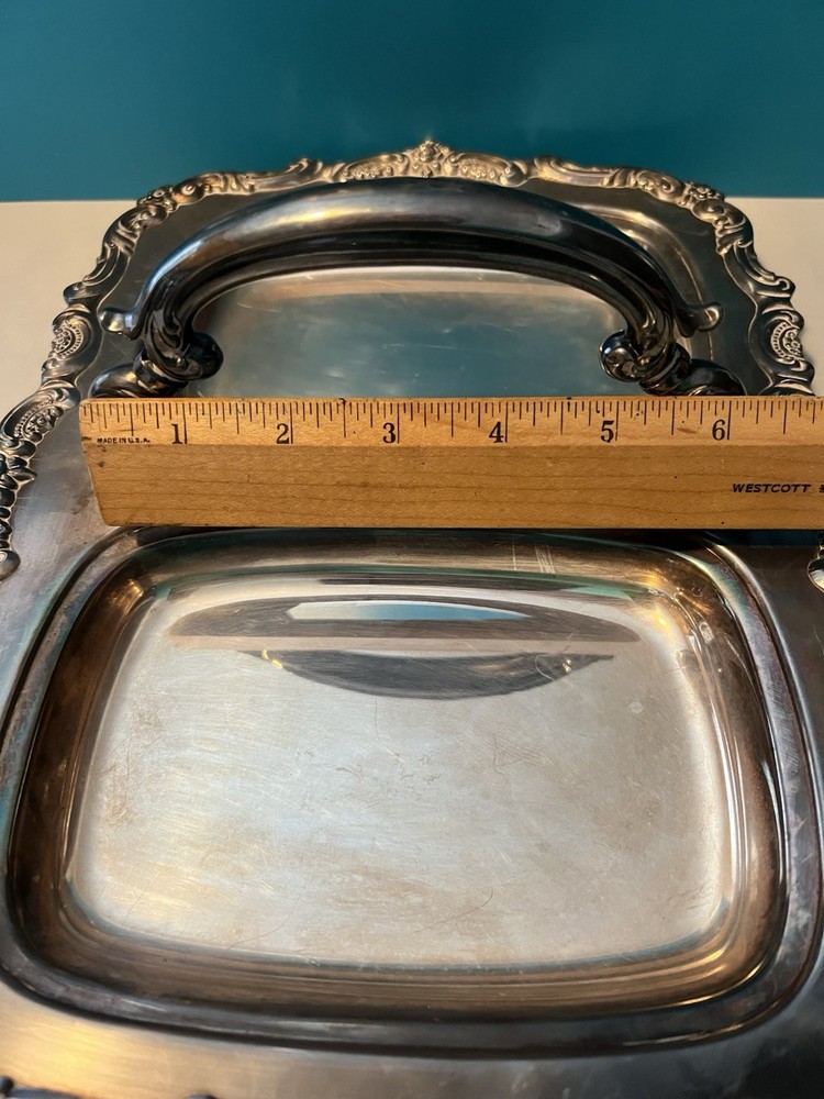 Vintage Hollowware Silverplate By Towle Silver Serving Tray w/ Handle