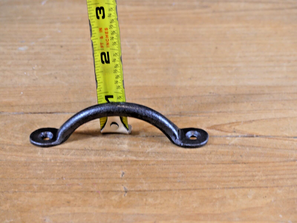 10 IRON DRAWER BIN PULLS 3 3/4" LONG CABINET HANDLES KITCHEN BATH WINDOW SMALL