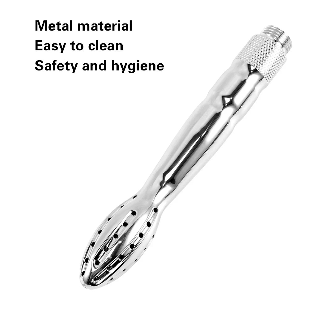 Men Shower Enema System Vaginal Anal Cleaner Tube Wash Metal Colon Douche Nozzle