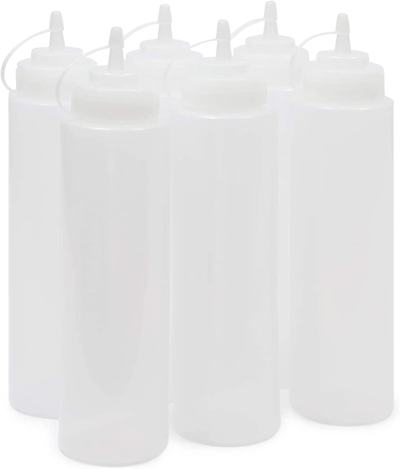 Juvale Plastic Condiment Squeeze Bottles (Clear, 29 Oz, 6 Pack)