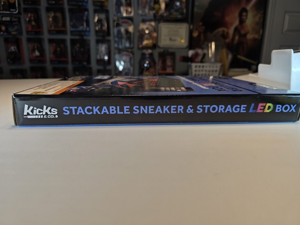 Kicks & Co LED Clear Shoe Storage Box & Shoe Rack Box, Stackable Display Case