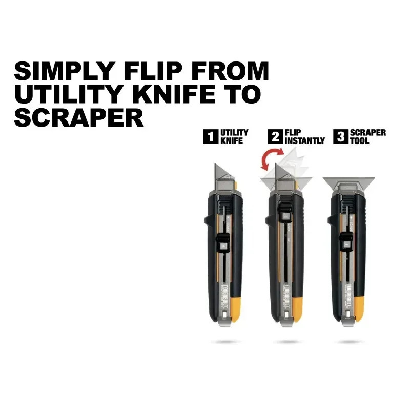 ToughBuilt Retractable Scraper Utility Knife + 5 Blades TB-H4S5-01