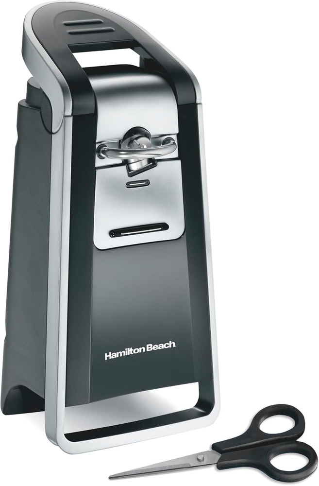 Smooth Edge Electric Automatic Can Opener for Kitchen with Easy Push down Lever,