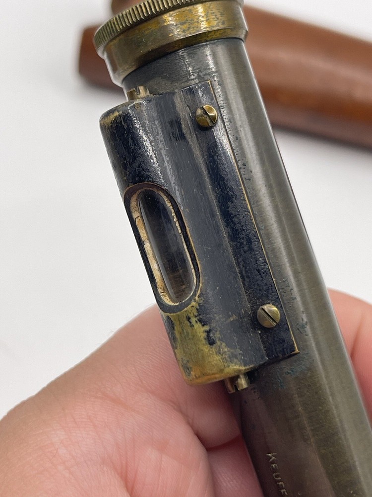 Antique Leveling Microscope With Leather Case Collectible ****