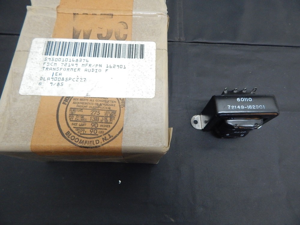 ELECTRONIC TRANSFORMER CORP 162901 TRANSFORMER AUDIO FREQUENCY 5950-01-016-8376