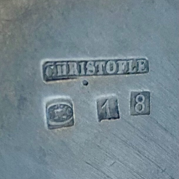 VTG CHRISTOFLE SILVER PLATED COFFEE POT w/EBONY WOOD HANDLE, MARKED c1938 g.