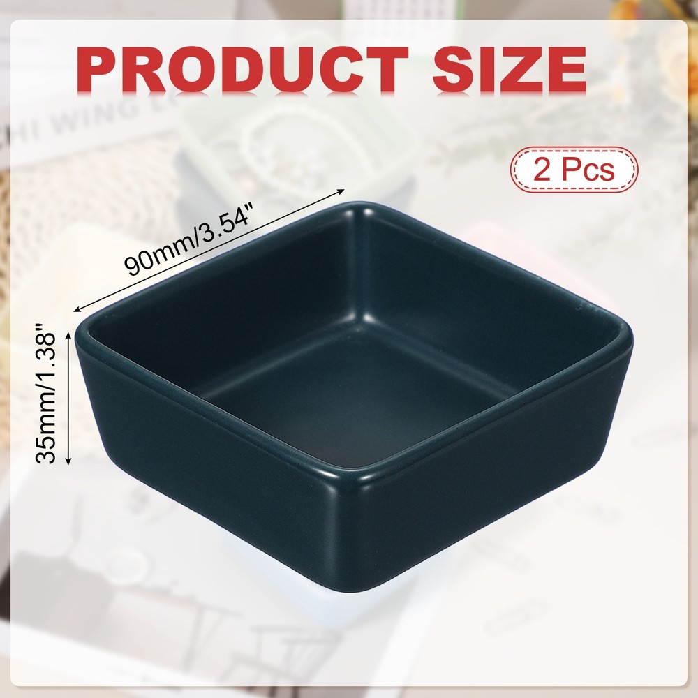 2 Pcs Square Paper Clip Holders, Navy Blue