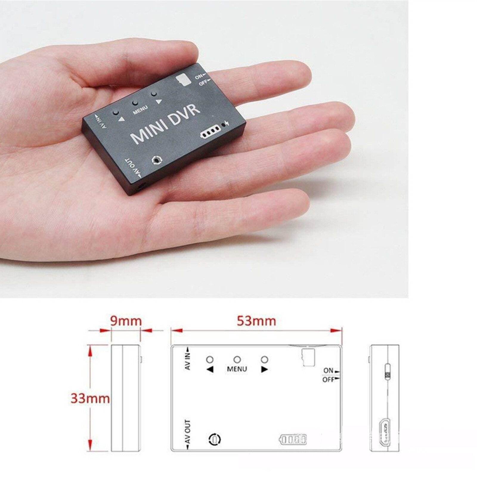 Mini DVR 5.8G-FPV Video Recorder Module CVBS Signal Input Support 32GB TF Cardzx