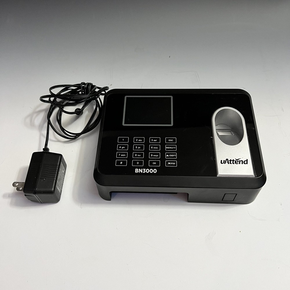 uAttend BN3000 Biometric Fingerprint Time Clock scanner power cable included