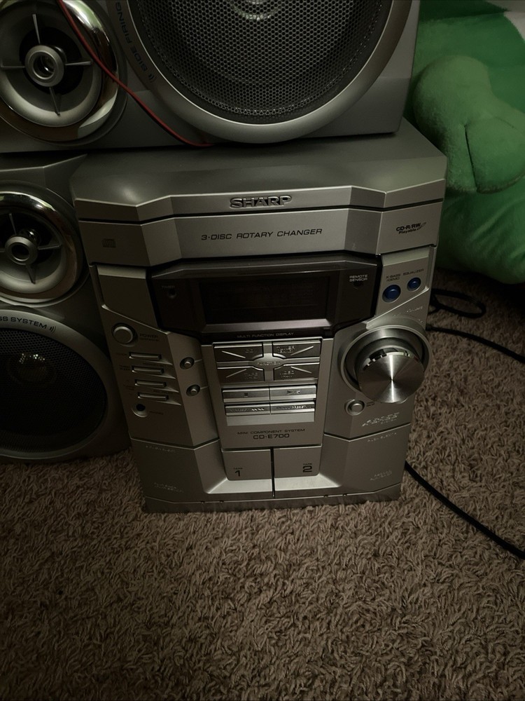 Sharp CD-E700 Mini Component 3 Disc Stereo System Radio 2 Cassette 3 CD Aux