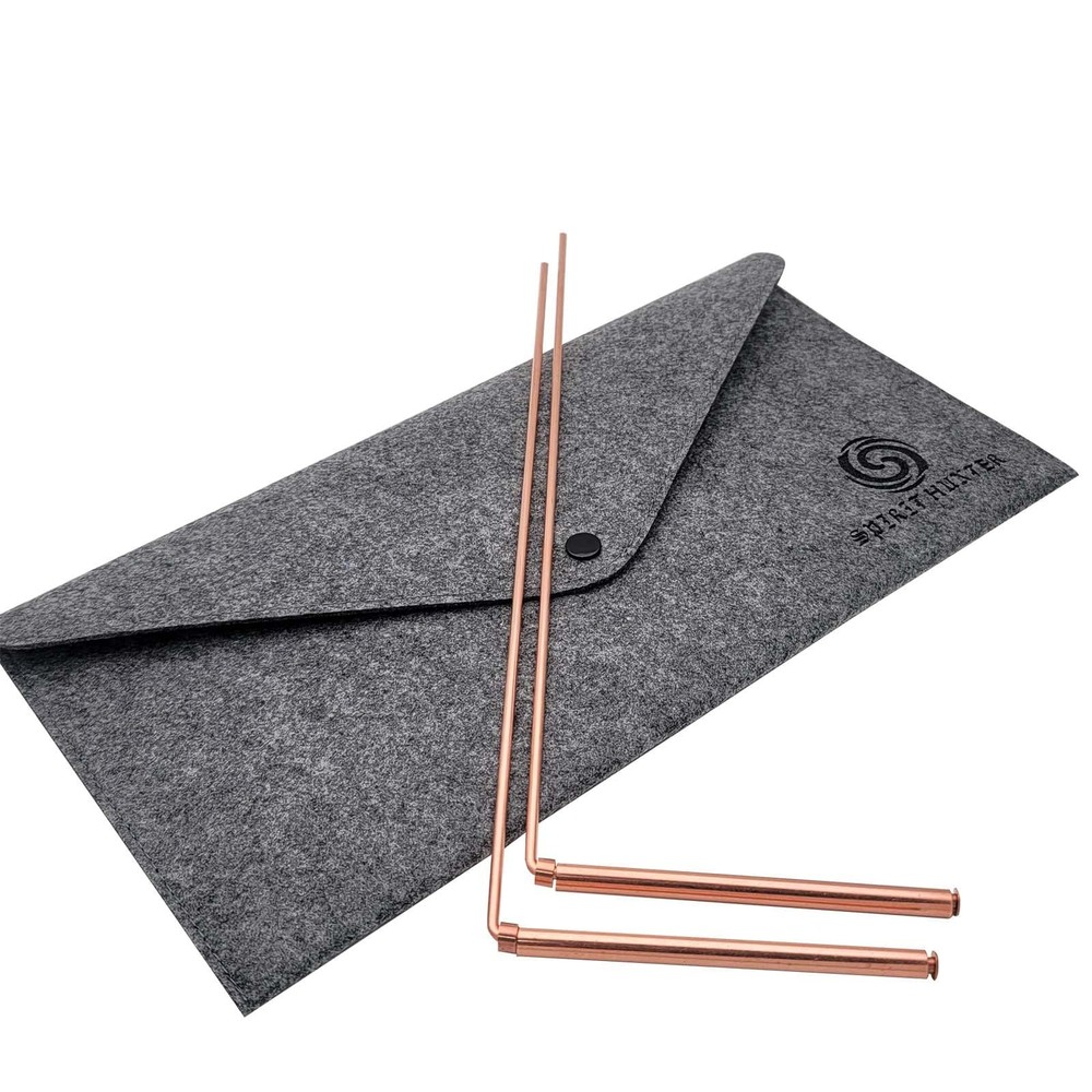 Dowsing Rods Kit - 2 Copper Witching Rods, Pendulum & Divination Mat for
