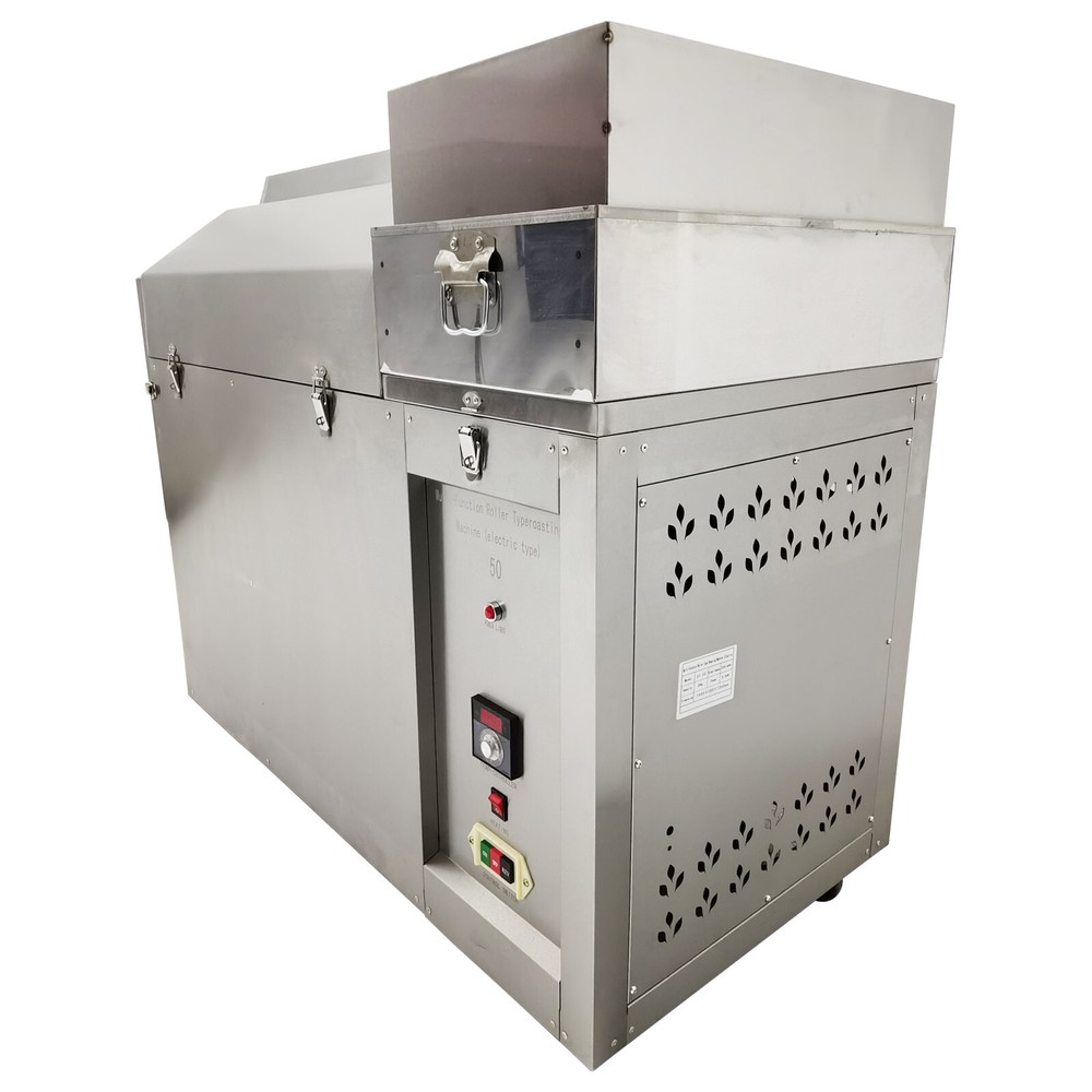 55 Lbs Automatic Heating Roasting Machine Drum Roaster for Nuts Coffee Bean 220V