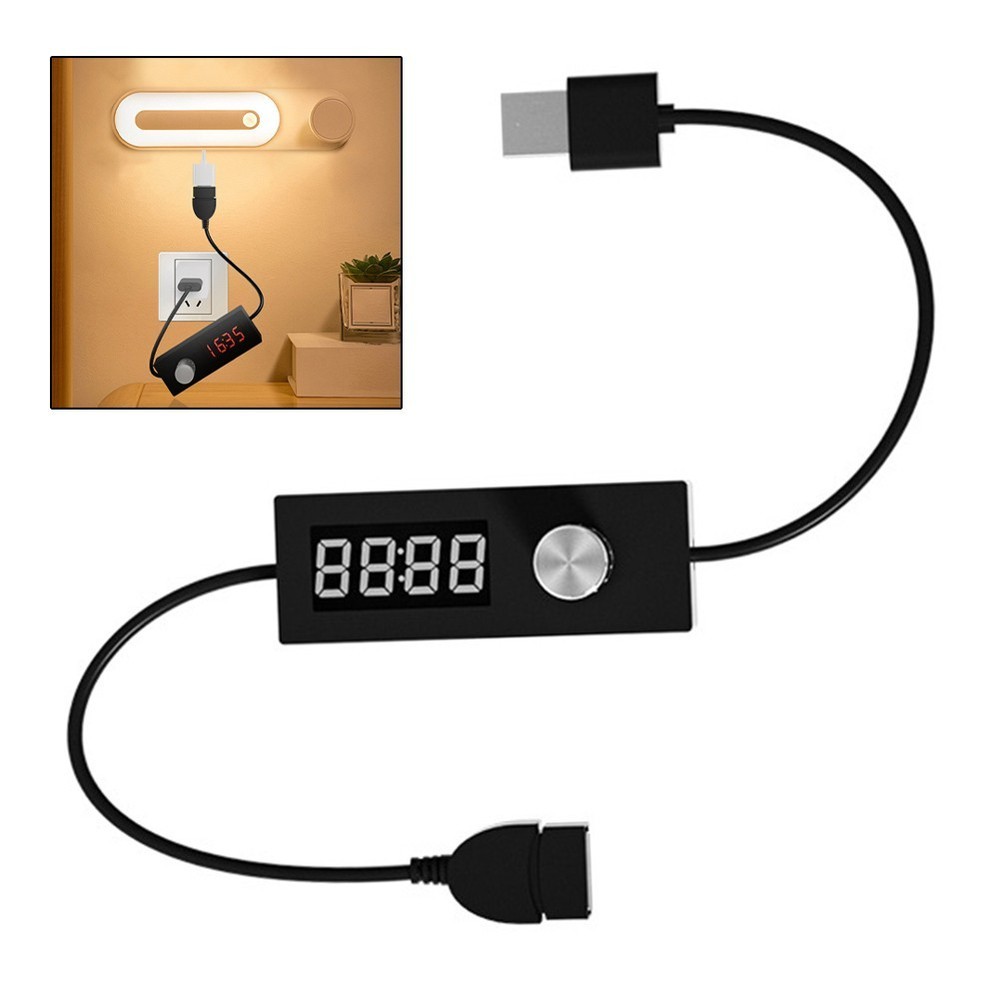 Adjustable USB Timer Cable with Power Off Switch for Aquarium and Home Use
