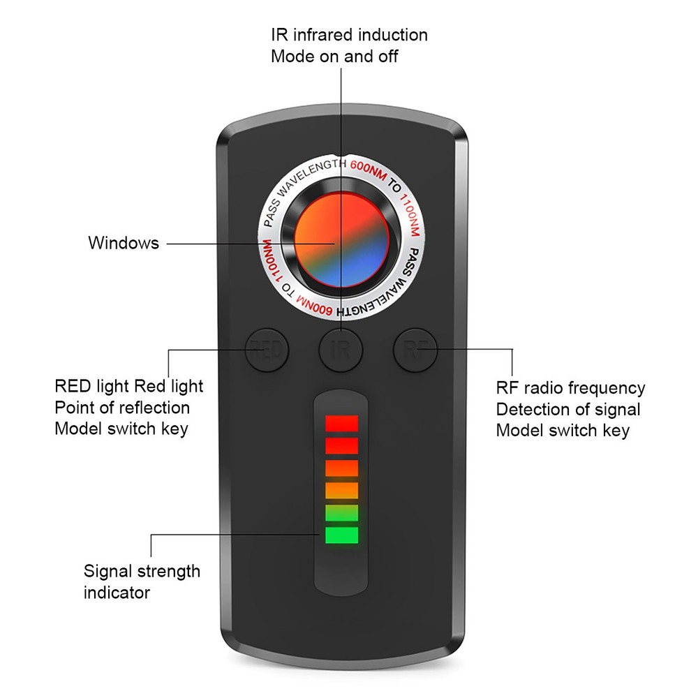 Anti-Spy Hidden Camera Wireless Detector Bug GPS Tracker Finder Scanner Device #