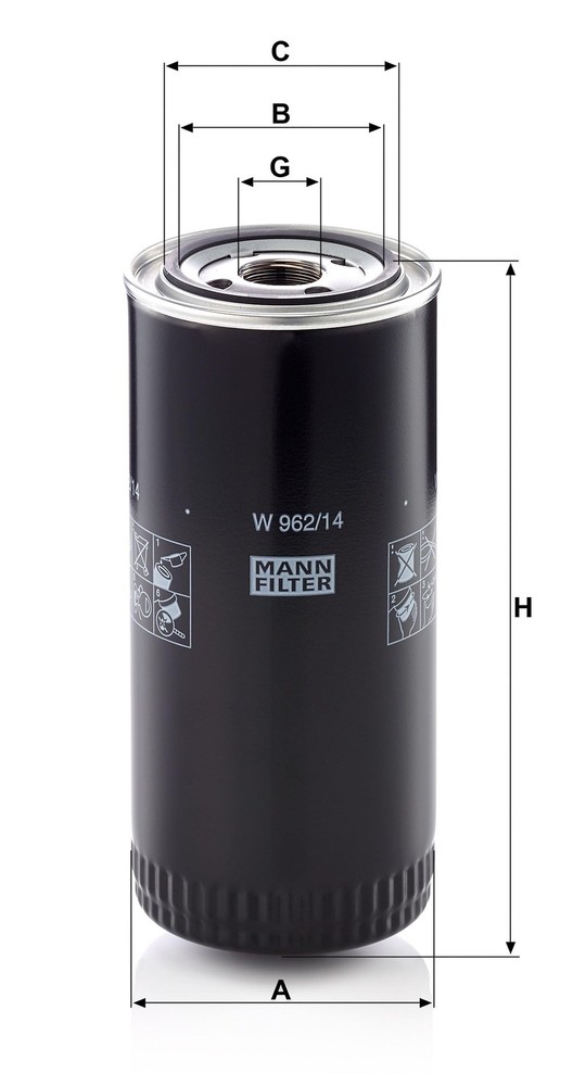 Mann Filter W962/14 Spin-On Oil
