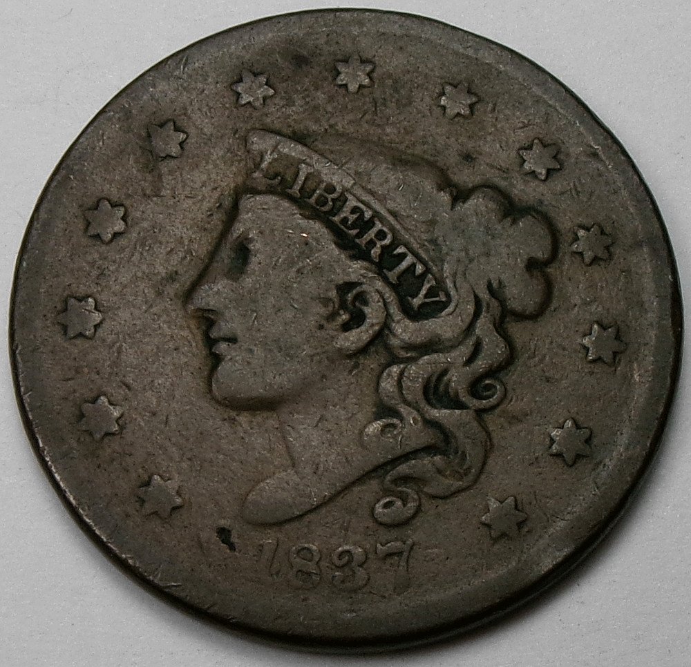 1837 Young Head 1¢ Large Cent