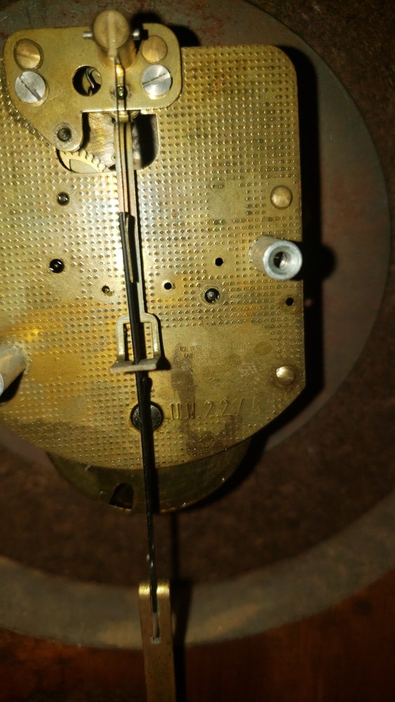 New England Clock Company Pendulum Driven Scroll Clock W/ Key.