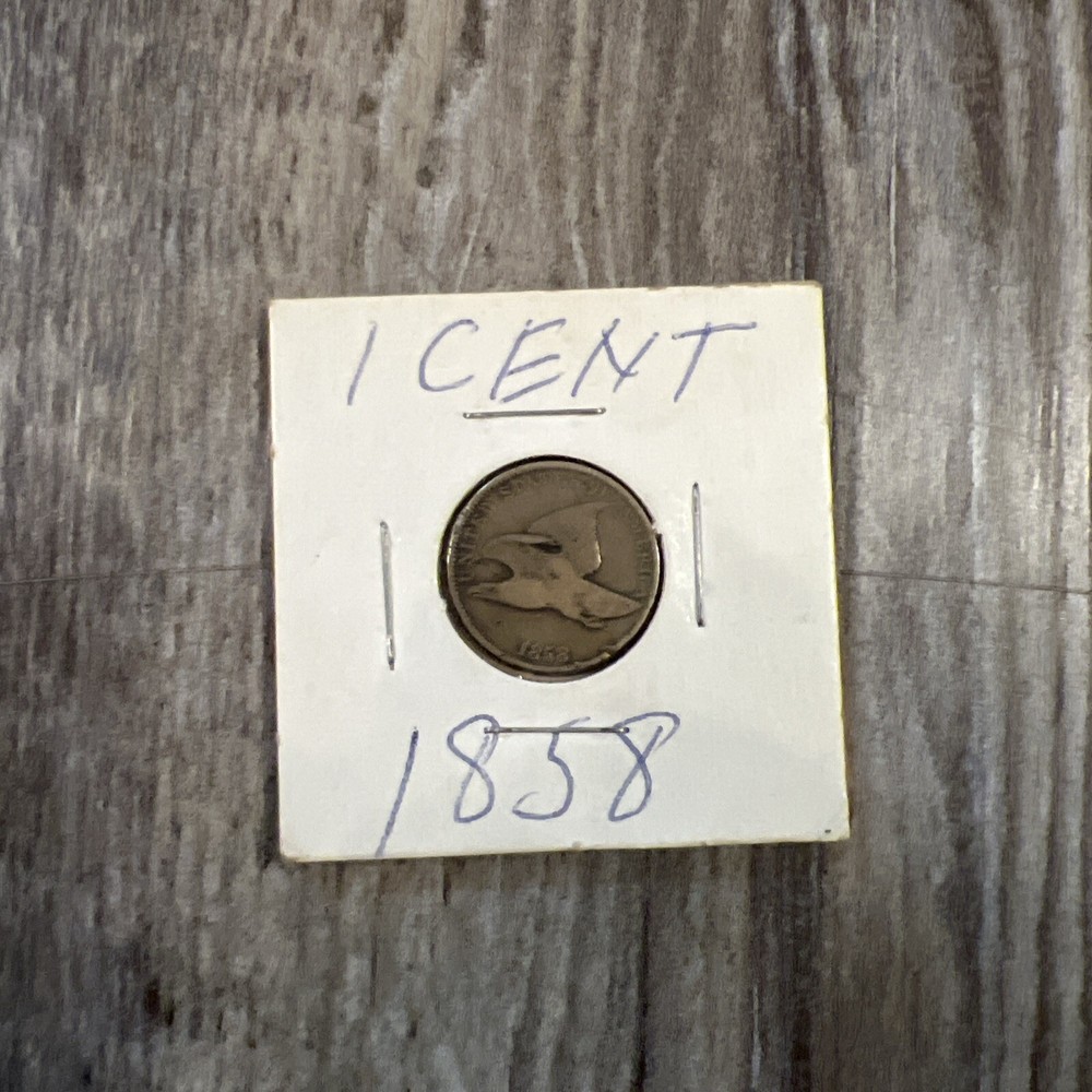 1858, Large Letters, 1C Flying Eagle Cent