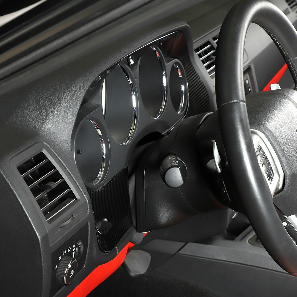 Carbon Fiber Dashboard Panel Trim Instrument Frame For 2009-14 Dodge Challenger