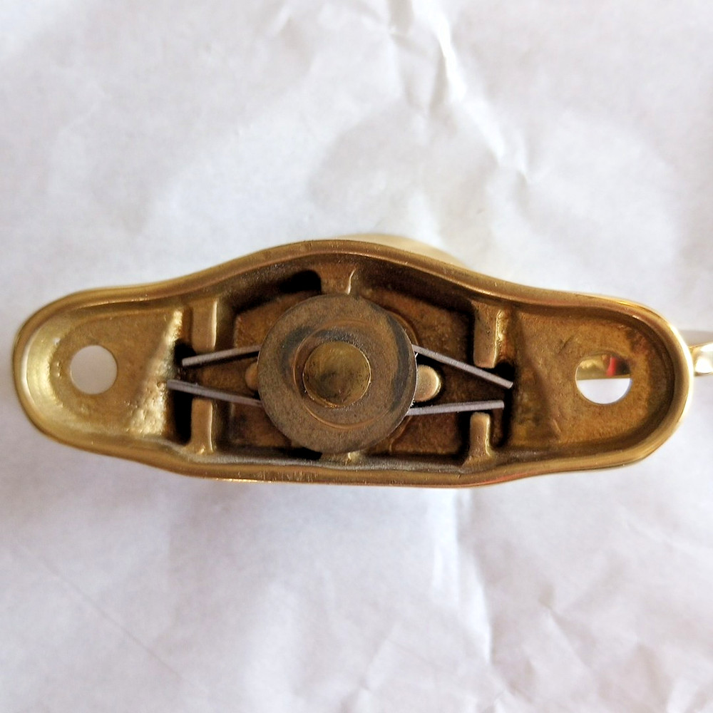 1 NOS Solid Brass Window Sash Lock & Keeper no screws