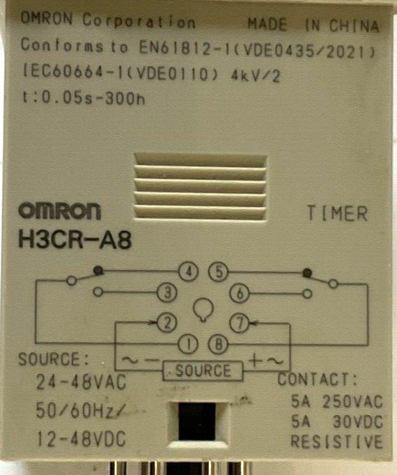 OMRON H3CR-A8 TIMER RELAY 250VAC 48VDC