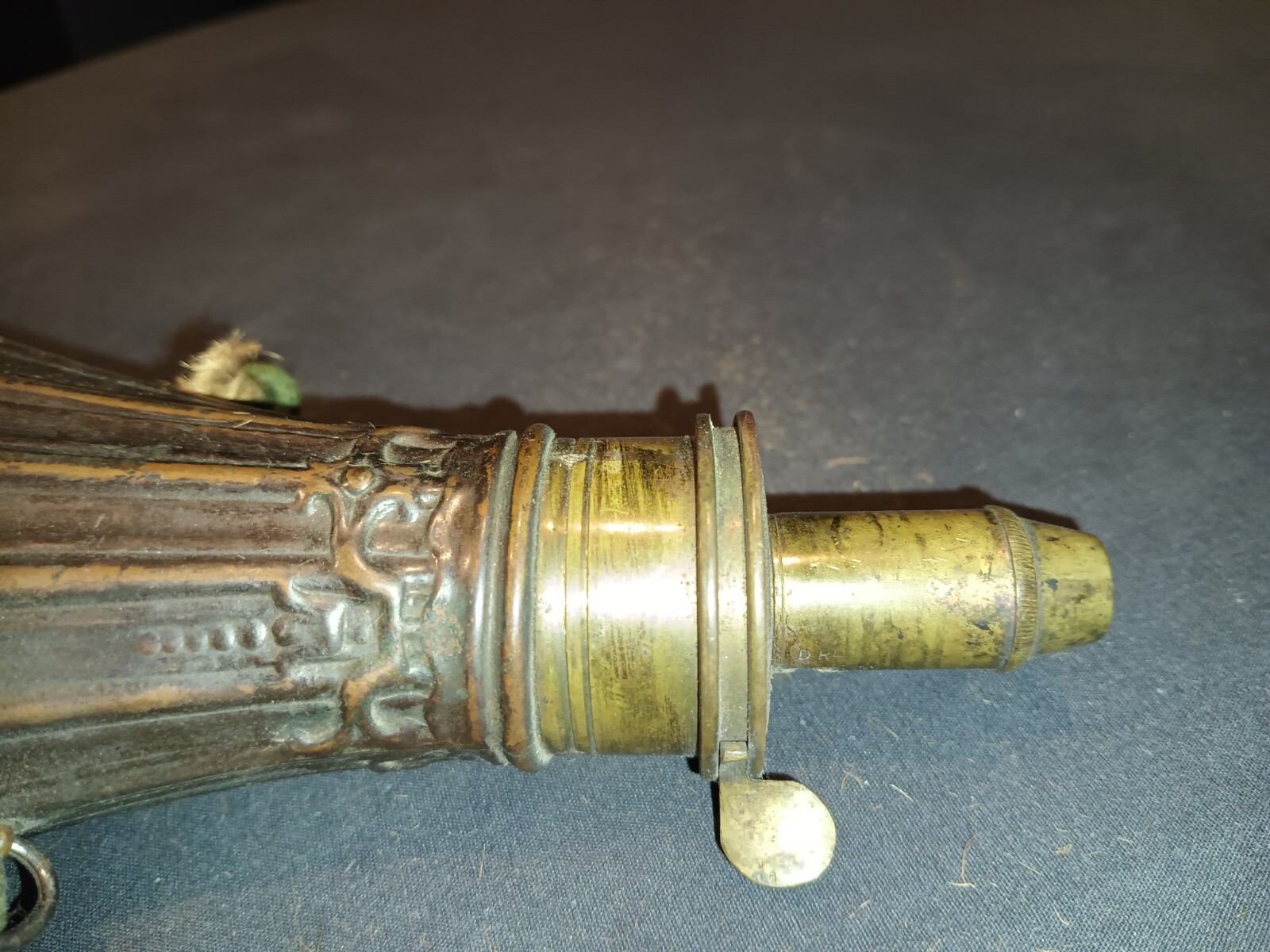 ANTIQUE CIVIL WAR Era Copper Brass BLACK POWDER FLASK