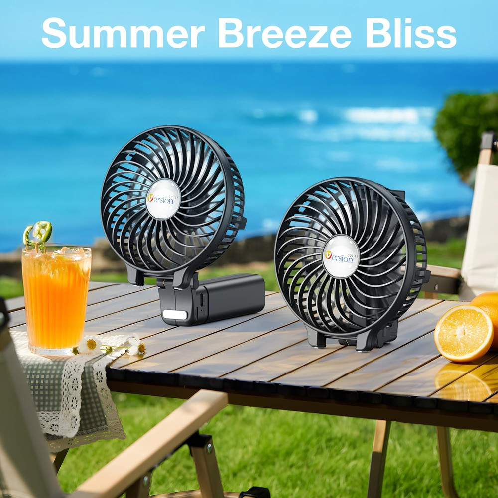 Versiontech. Portable Handheld Fan, Powerful+Durable+4000Mah+180° Foldable, Mini