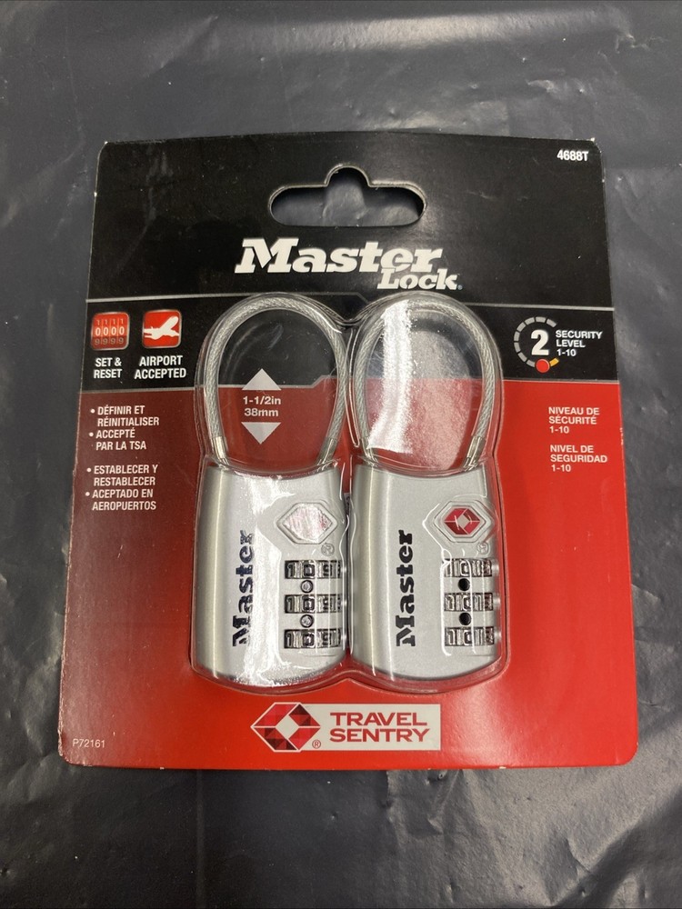 Master Lock 4688T Set Own Combination TSA-Accepted Cable Padlock Silver