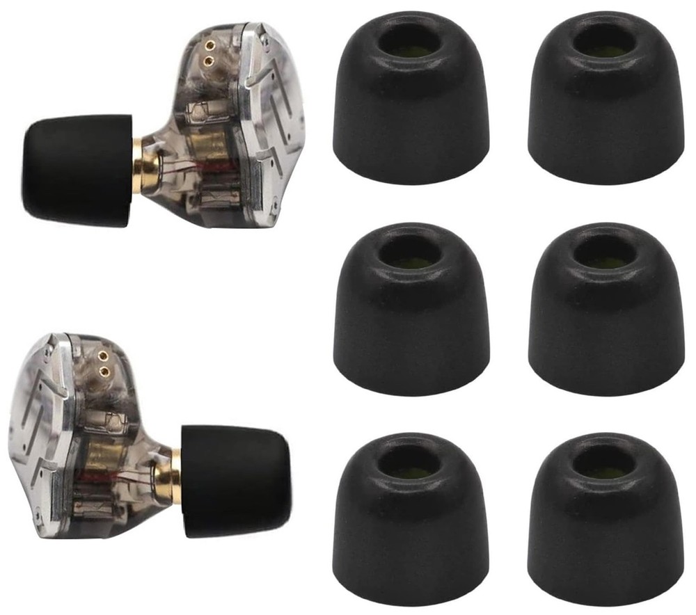 Memory Foam Ear Tips Noise Canceling Eartips Cap Medium, Black