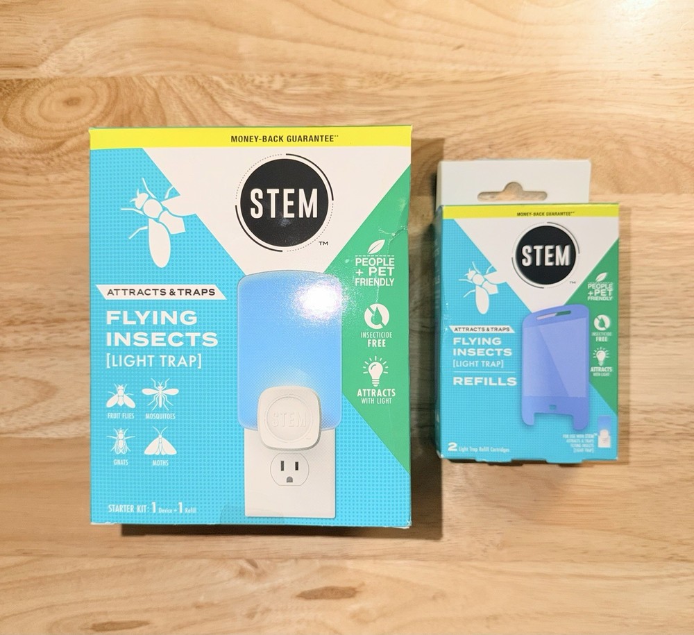 STEM Light Trap Flying Insects Starter Kit 1 Device & 3 Refills Total