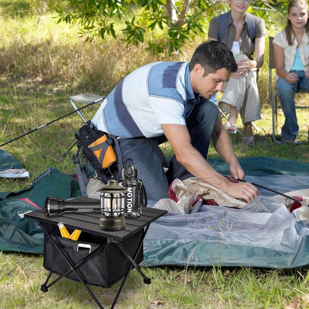 Foldable Camping Side Table, Ultralight Small 16‘’ Small, Black