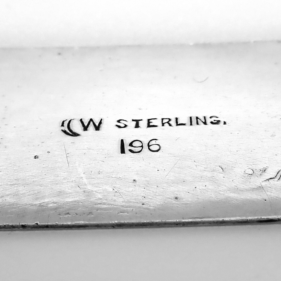Rectangular Napkin Ring Hammered Sterling Silver Watrous Mono Douglas