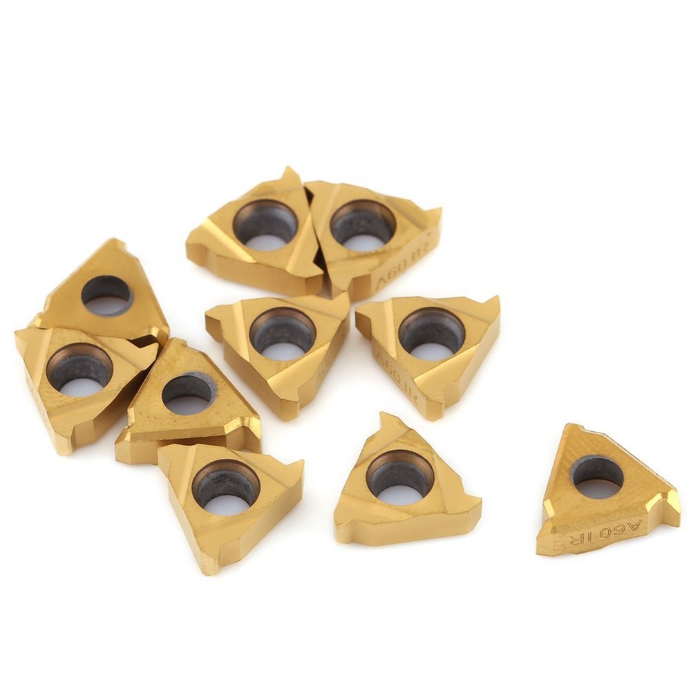 10PCS Lathe Threading Inserts Carbide Turning Inserts 11IR A60 CNC Blade