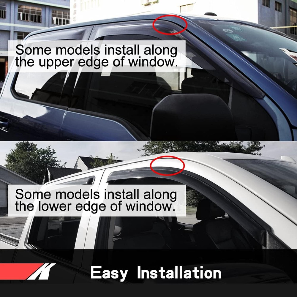 4Pcs Window Wind Deflector Window Visor for 2005 - 2015 Nissan Armada
