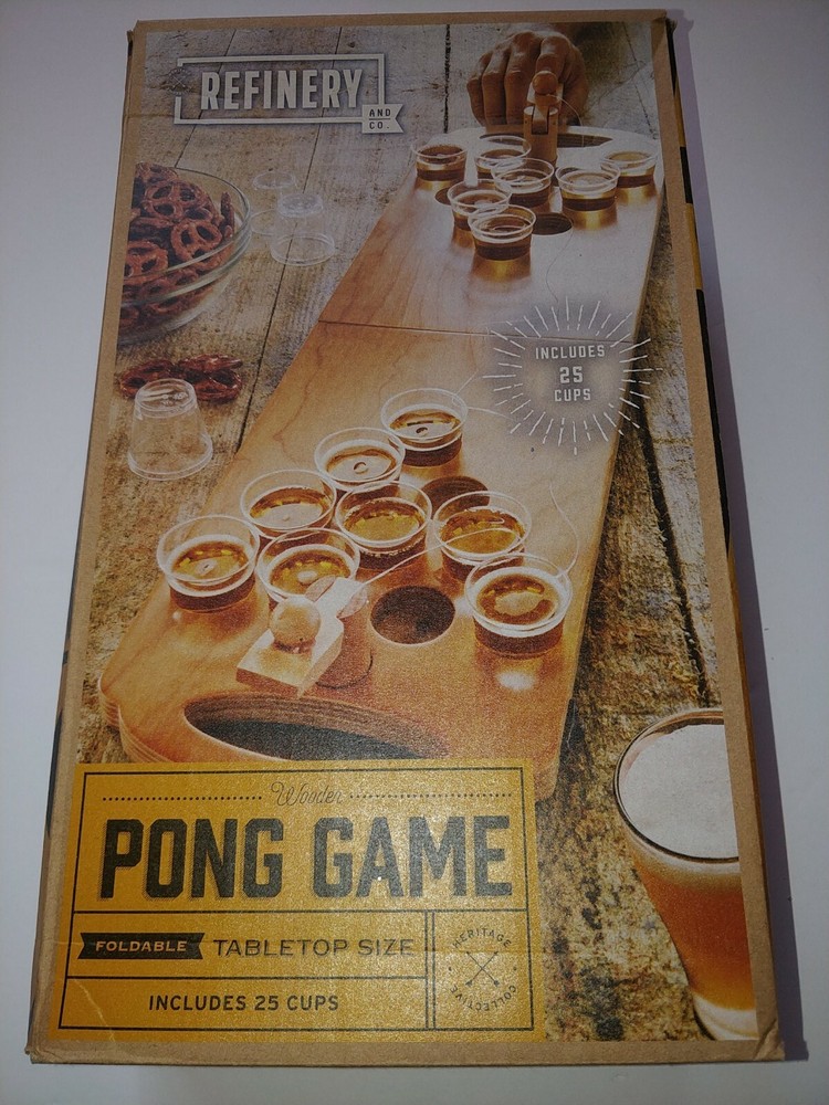 Refinery Wooden Pong Game (Foldable Tabletop Size)
