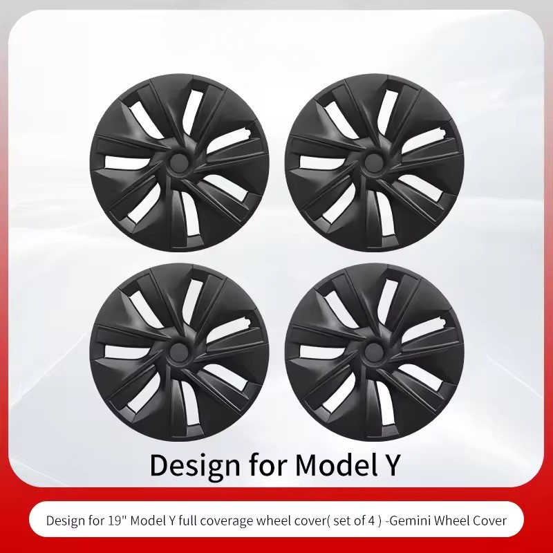 4PC Gemini Wheel Cover Design for TESLA Model Y Vehicle Cap Full Coverage Hubcap