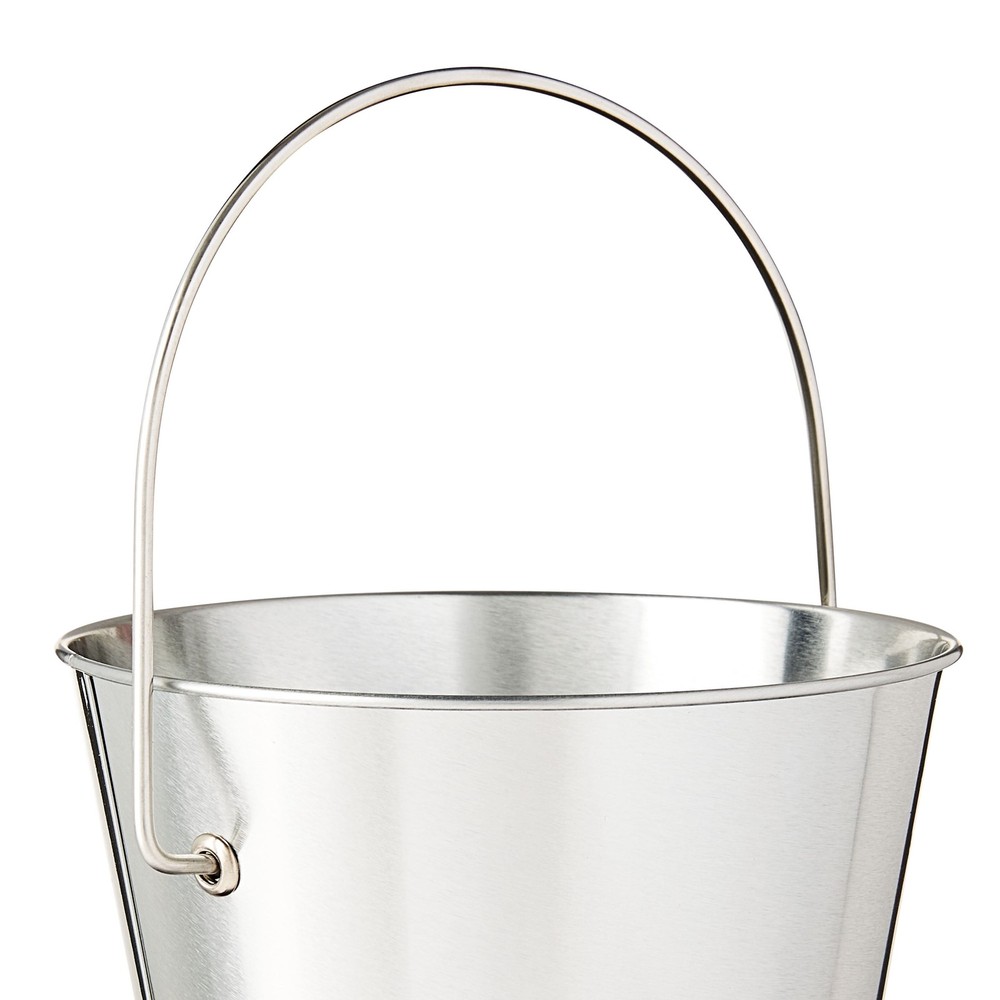 Silver Tin Pail with Handle, 4.6"