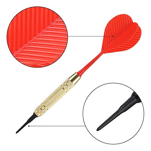12 Pcs Soft Tip Darts, 18g Plastic Tip Darts Set, Attach Extra 100 Black 2BA