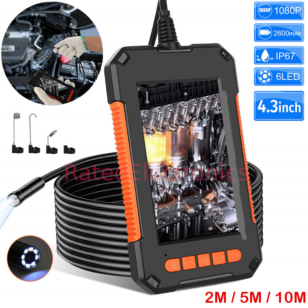 Precise Industrial Endoscope HD Camera 1080P 4.3" Screen Borescope Inspection US