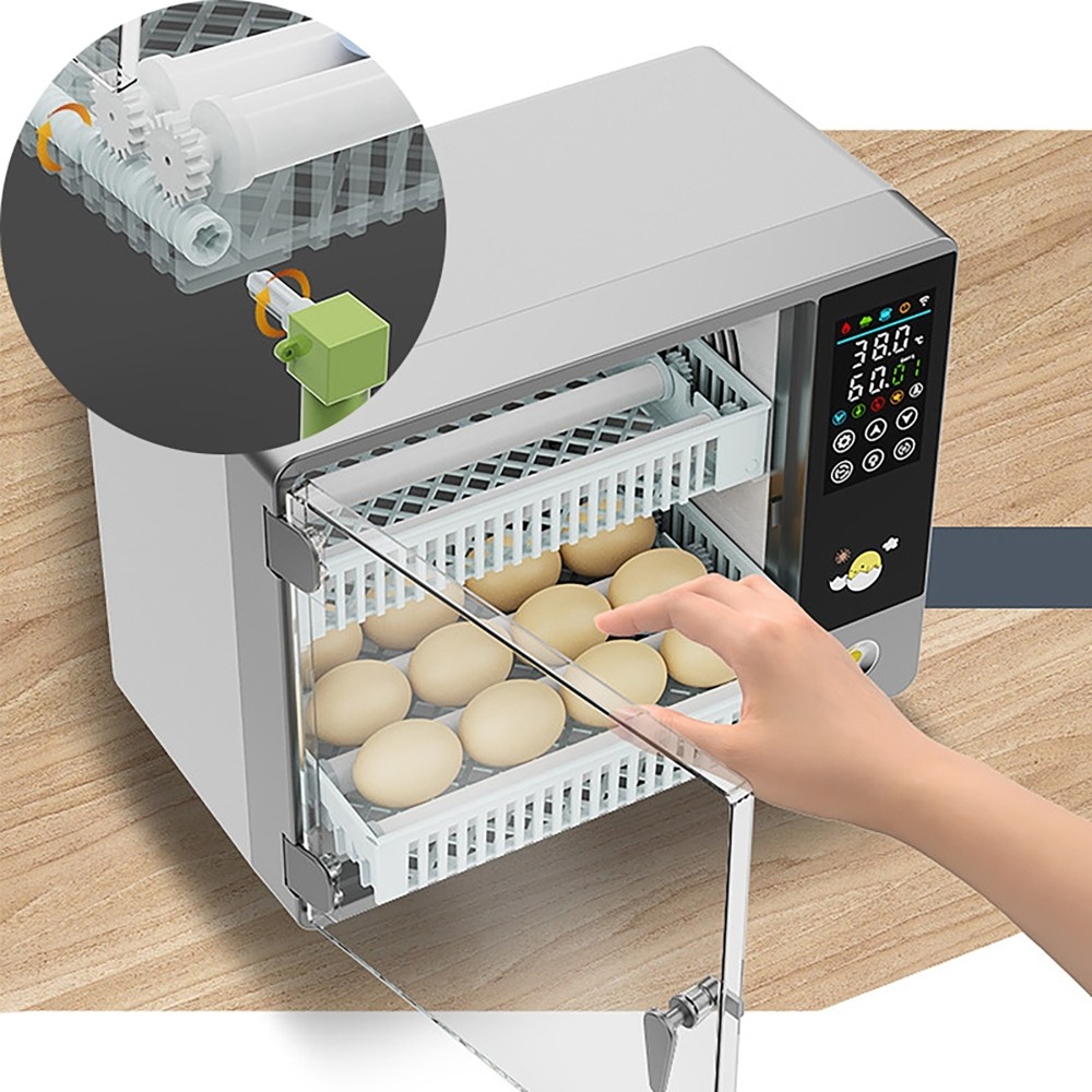 50W Fully Automatic Egg Incubator Egg Hatching Brooder Auto Hydration Flipping