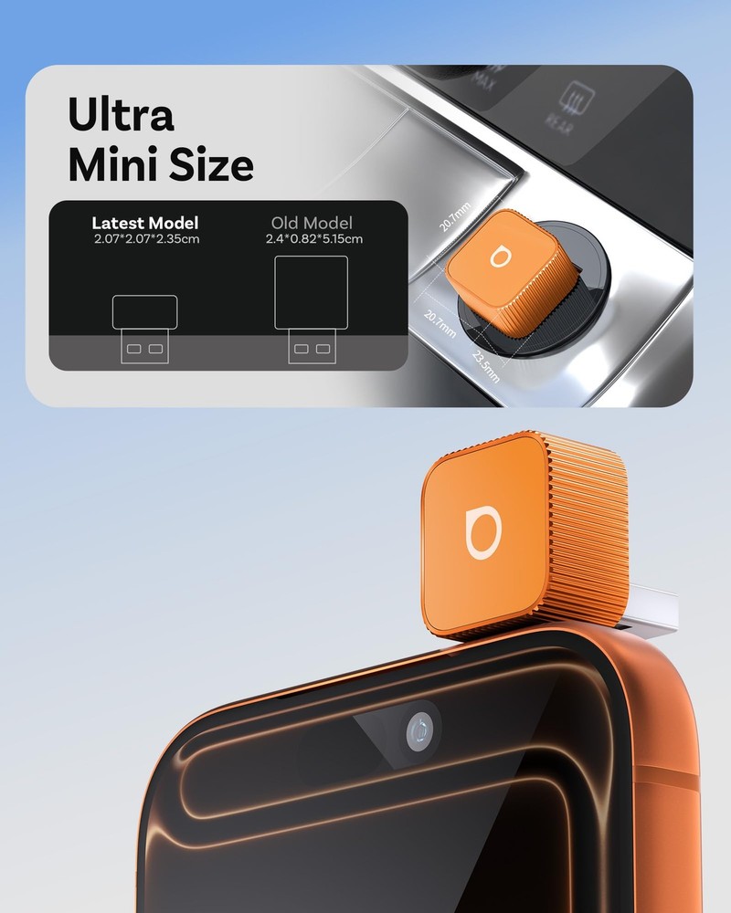 2026 New Mini Slim Orange, 2in1 Wireless CarPlay Adapter & Android Auto Adapt...
