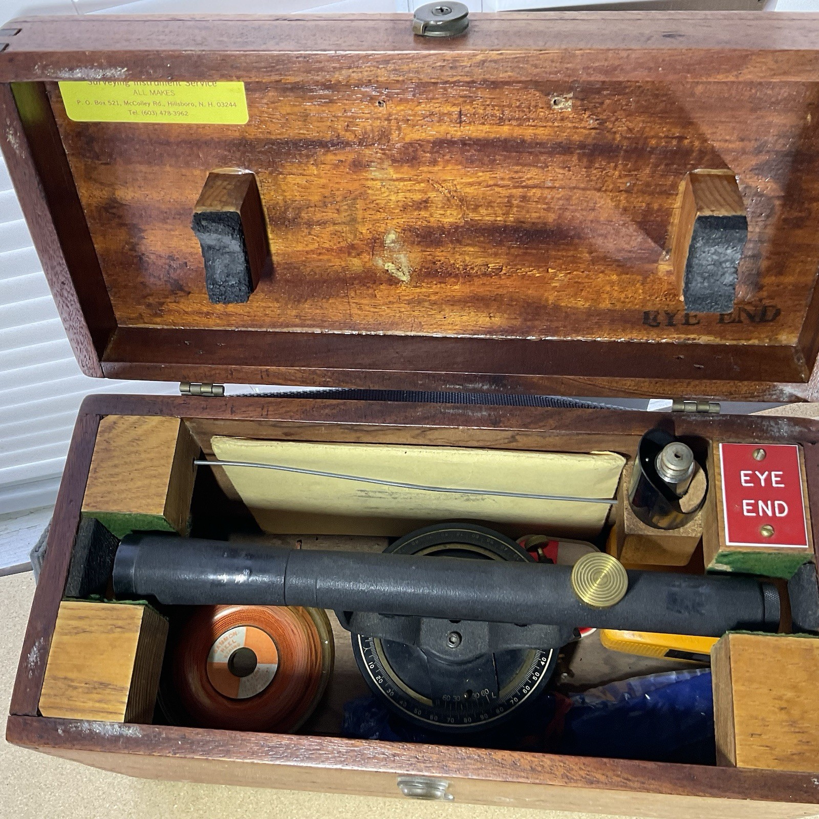 BERGER Model 110B Transit Level w/ Wood Case +Extras ~ Vintage 1960's
