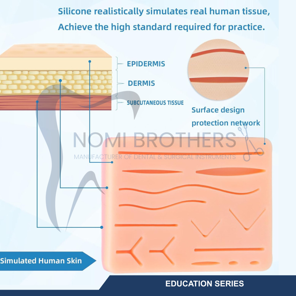 19 Pcs Suture Parctice Kit with Scissors Needles Thread Silicon Pad Training Kit