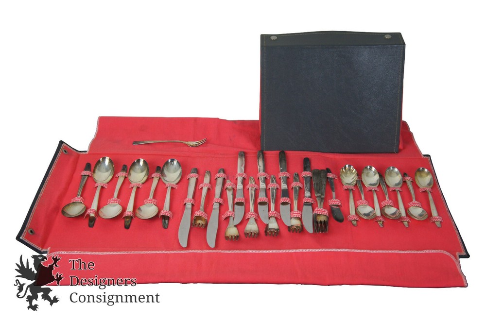 52 Piece Supreme Silverplate Flatware Set Concept Pattern Mid Century Modern