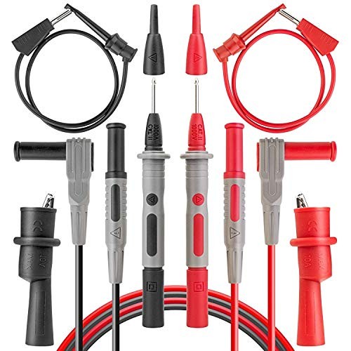 8Pcs Multimeter Test Leads Kit,Digital Multimeter Leads with Alligator Clips