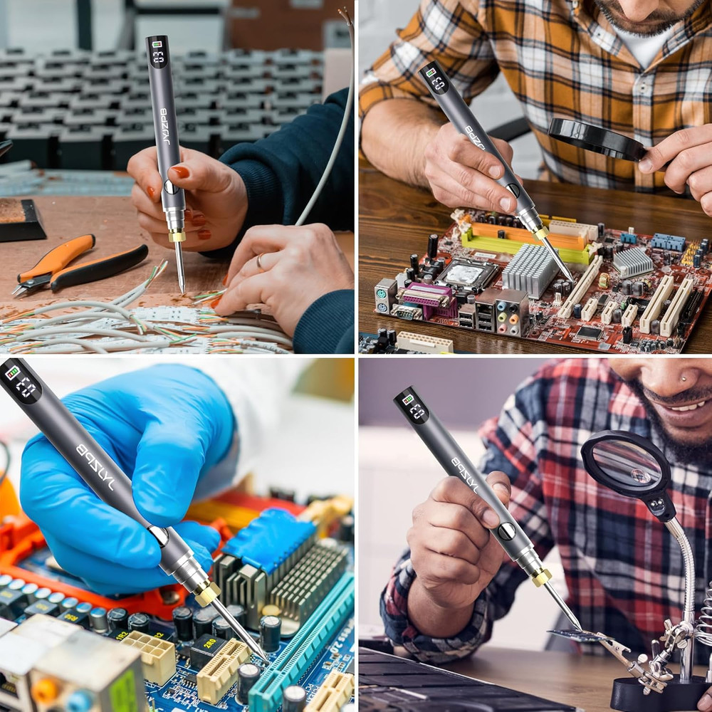 Mini Cordless Soldering Iron Kit USB Rechargeable Cordless LCD Adjustable Temp