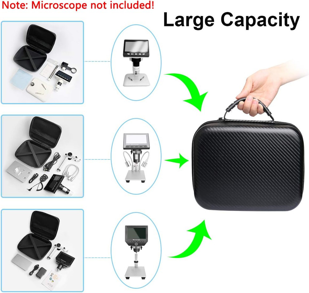 Original LCD Digital Microscope Carrying Case, Ultra Big Size Storage Bag Box fo
