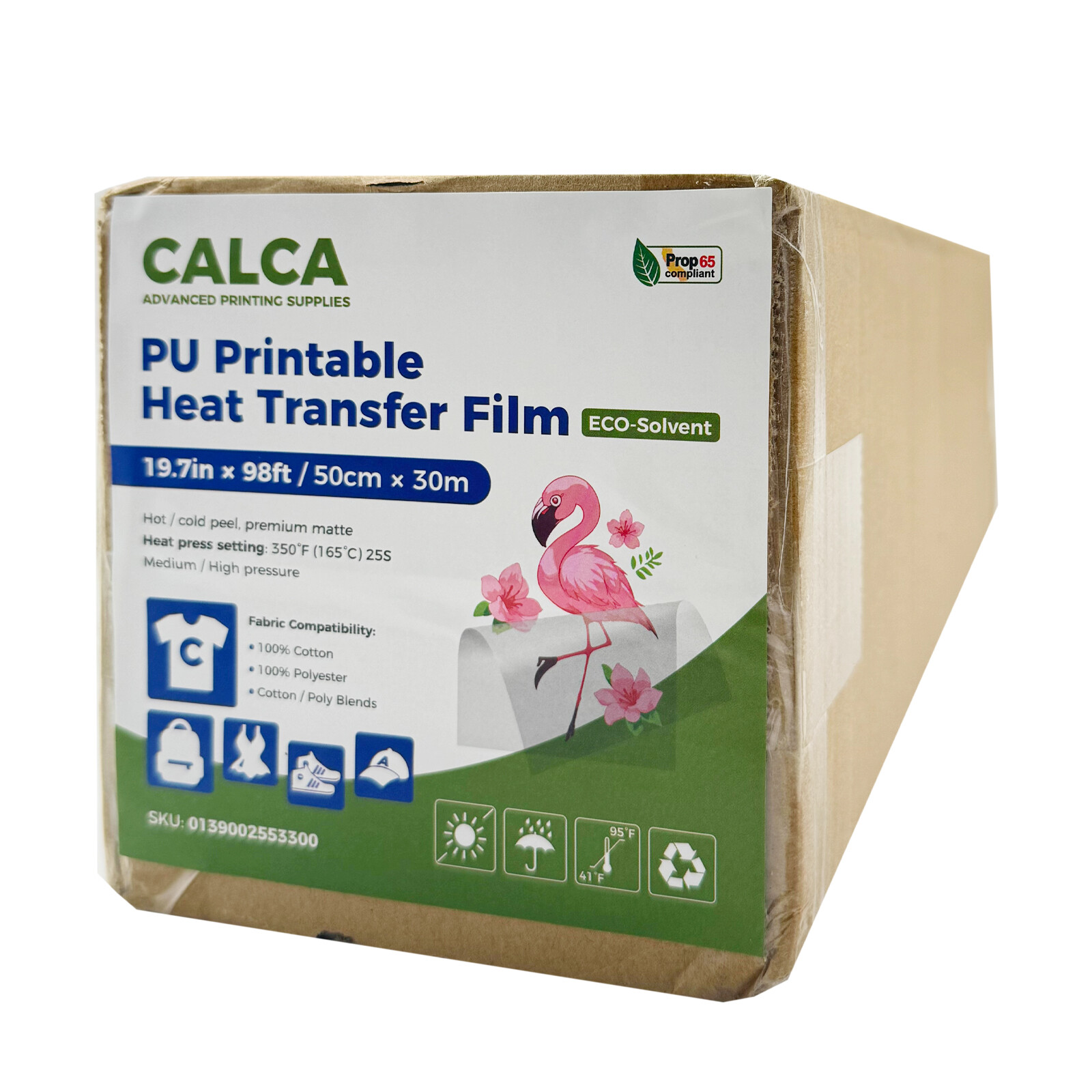 US Stock 19.7" Eco-Solvent Printable Heat Transfer Vinyl for Dark T-shirt Fabric