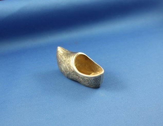 vintage Miniature Dutch Shoe silver 835