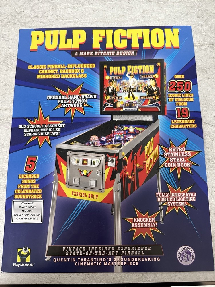 Chicago Gaming Pulp Fiction Pinball Flyer